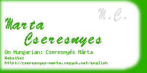 marta cseresnyes business card